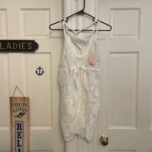 RSlove lace Open Front Lingerie White size large NWT
